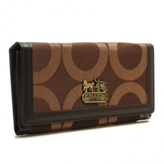 Coach Legacy Legacy Logo Signature Large Coffee Wallets BRU | Women